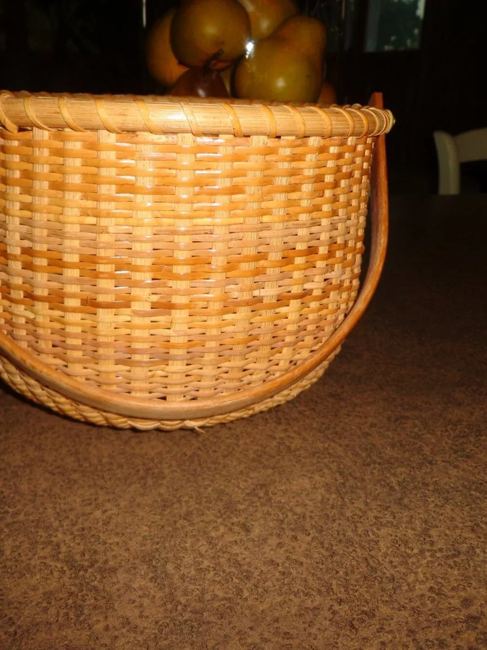 NEW Handcrafted NANTUCKET Round Handled Basket 8x6